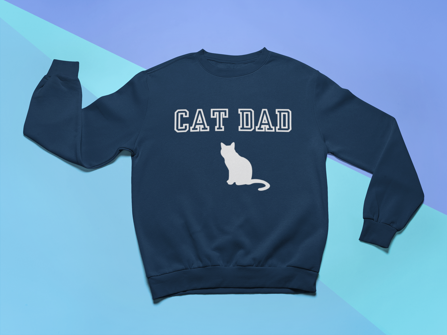 "Cat Dad" Blue Sweatshirt