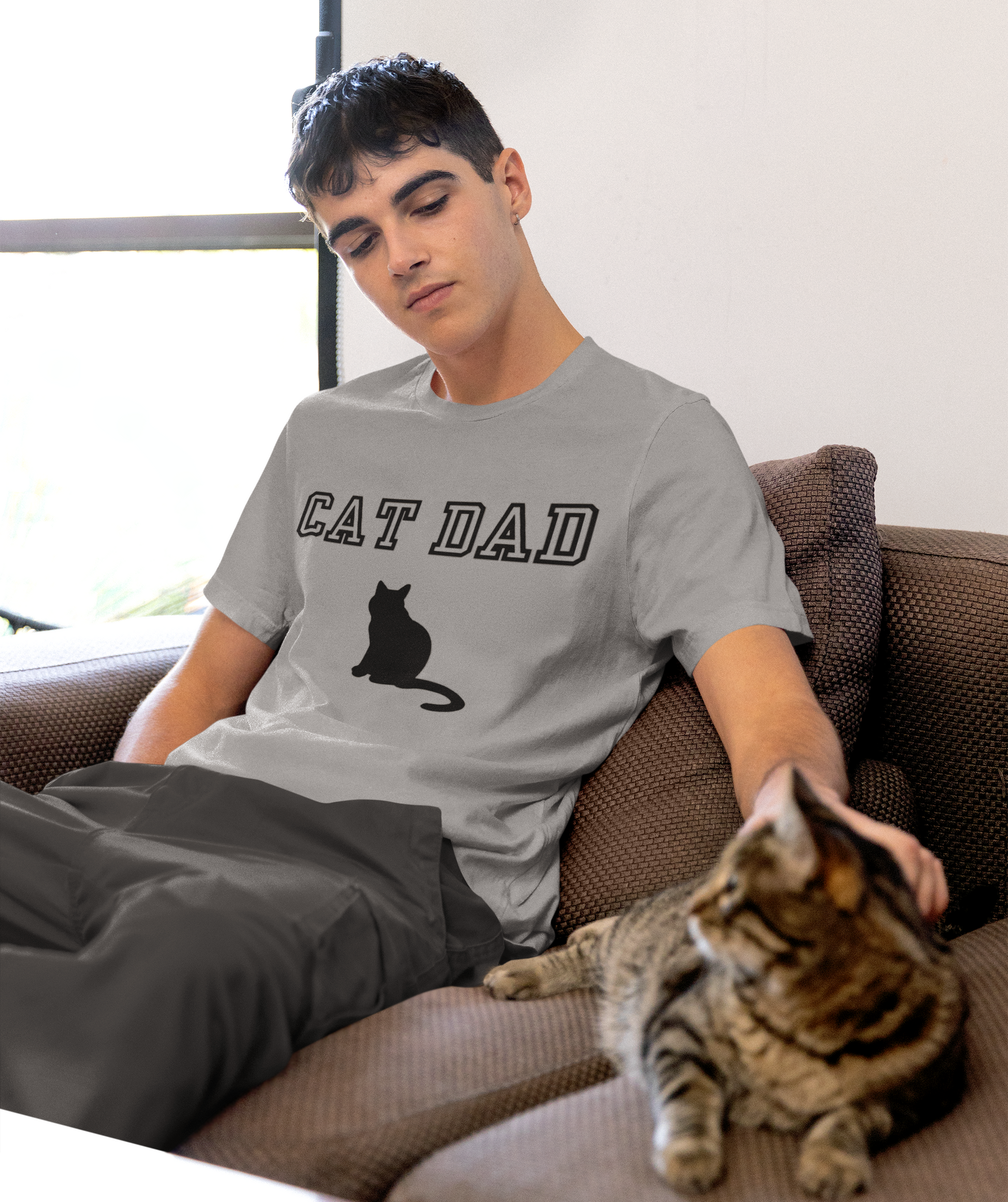 "Cat Dad" Gray T-Shirt