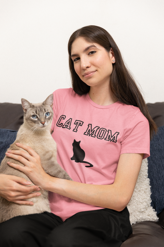 "Cat Mom" Pink T-Shirt 