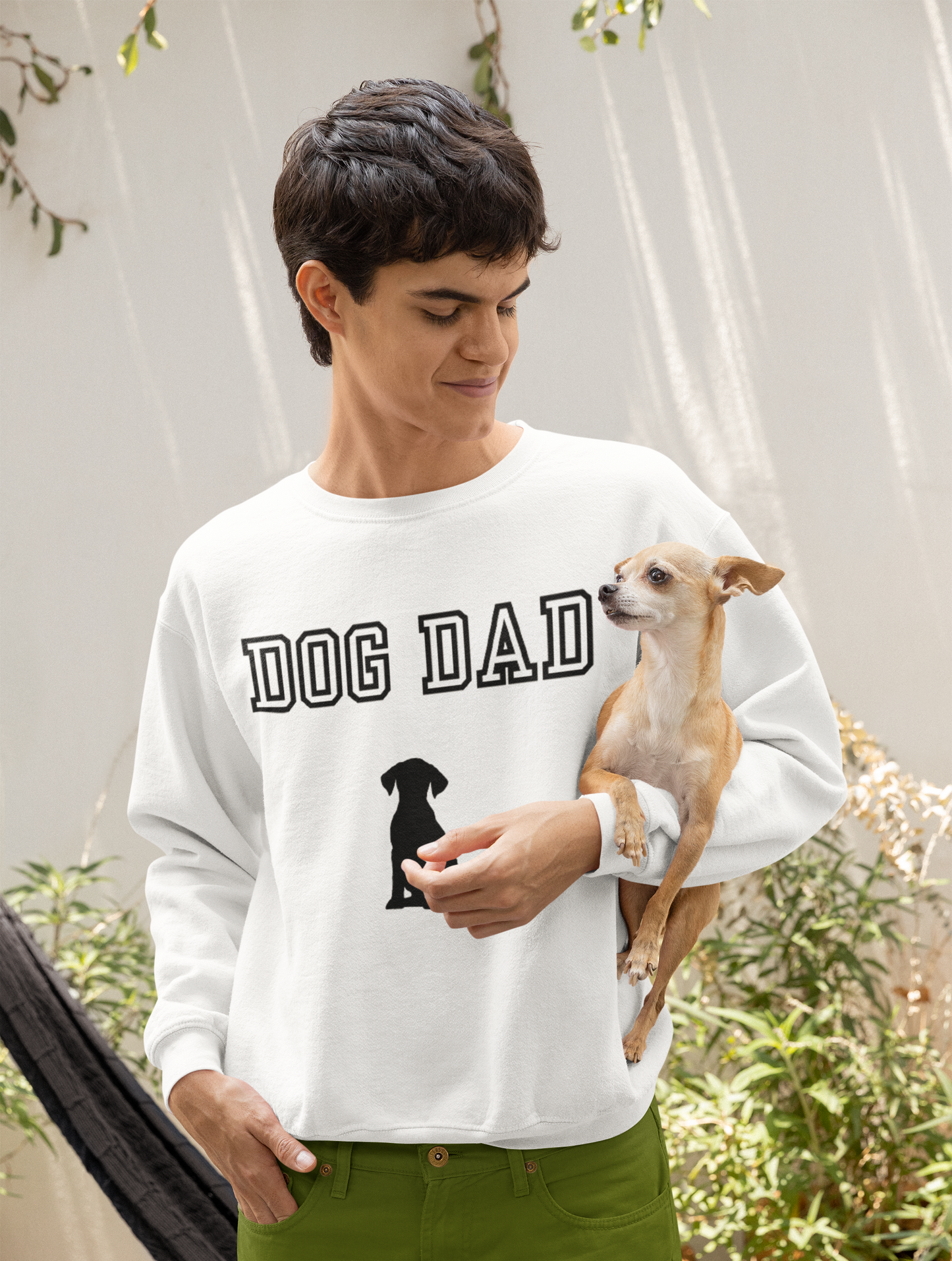 "Dog Dad" White Sweatshirt