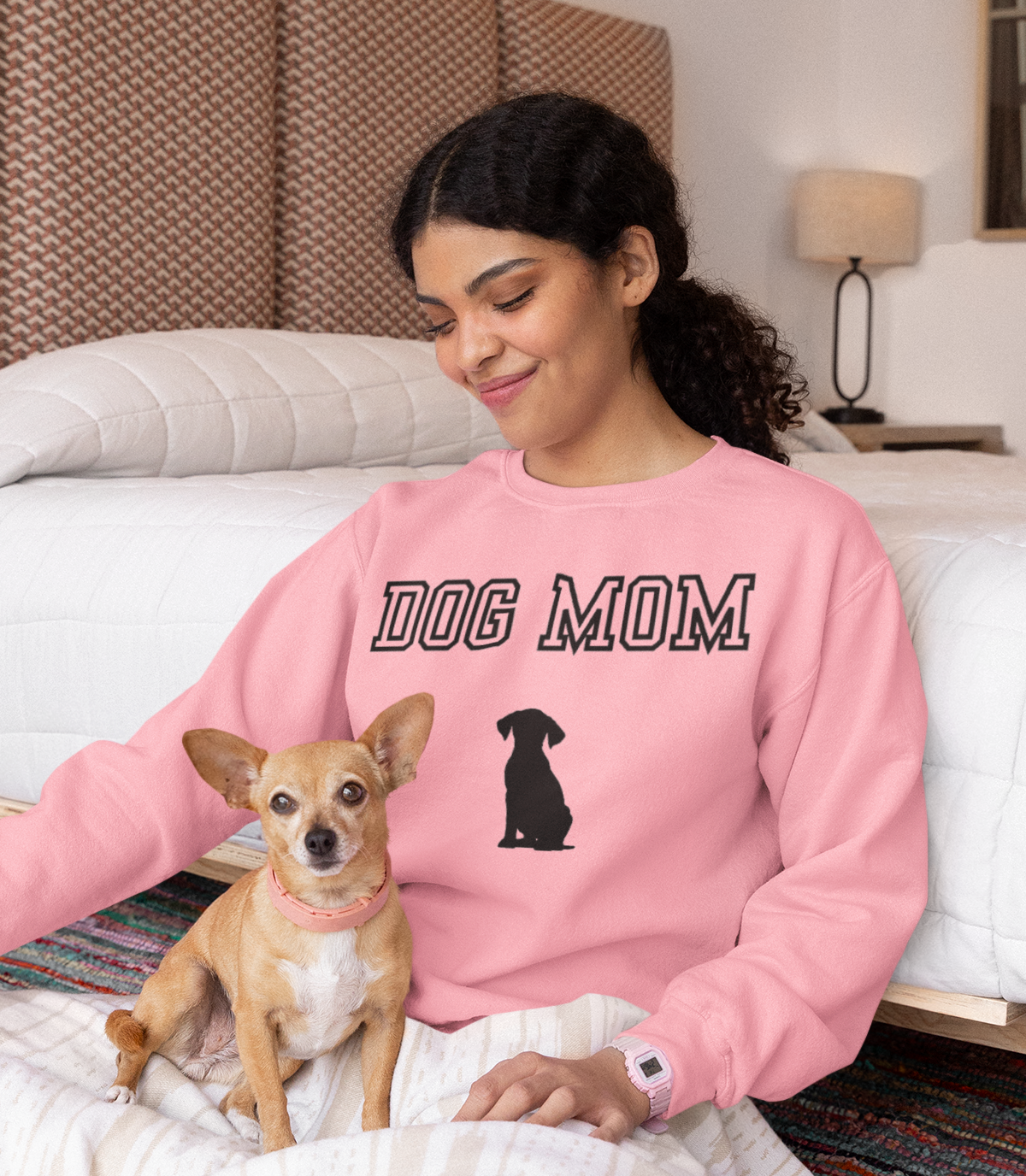 "Dog Mom" Pink Sweatshirt