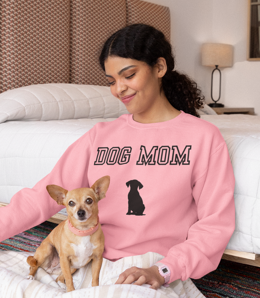 "Dog Mom" Pink Sweatshirt