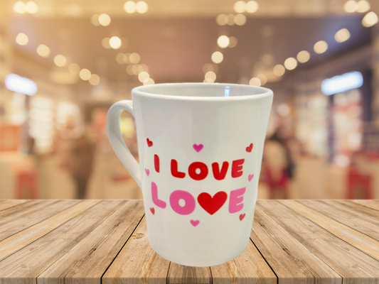 "I Love Love" Mug (This design is displayed on both sides of the mug.)