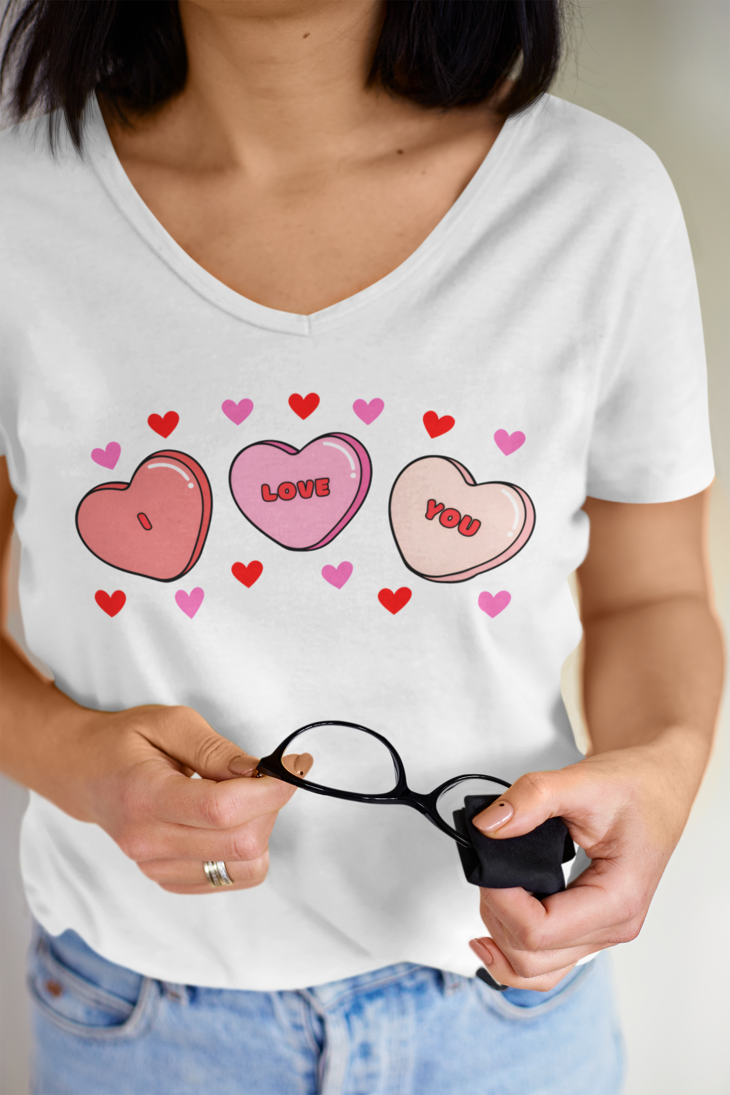 "I Love You" V-Neck T-Shirt