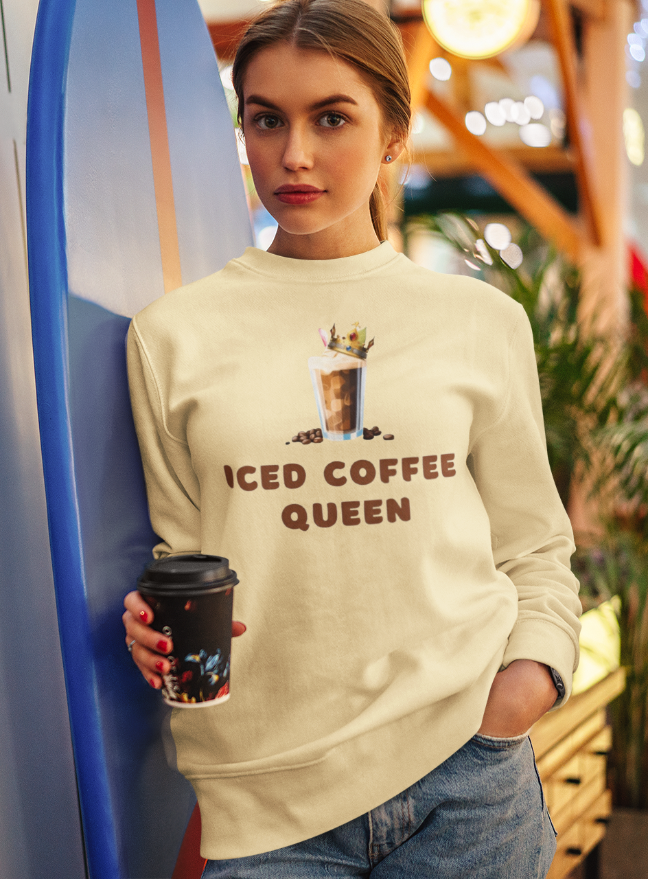 "Iced Coffee Queen" Tan Sweatshirt