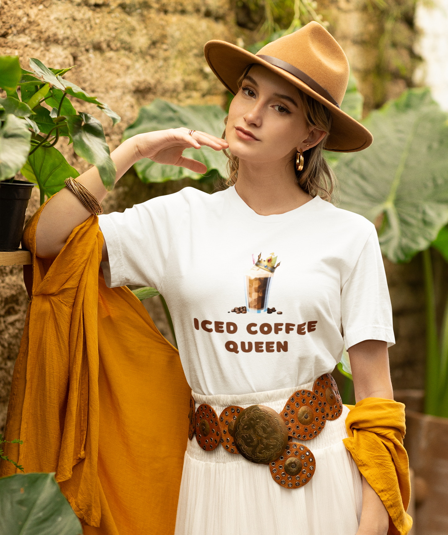 "Iced Coffee Queen" White T-Shirt