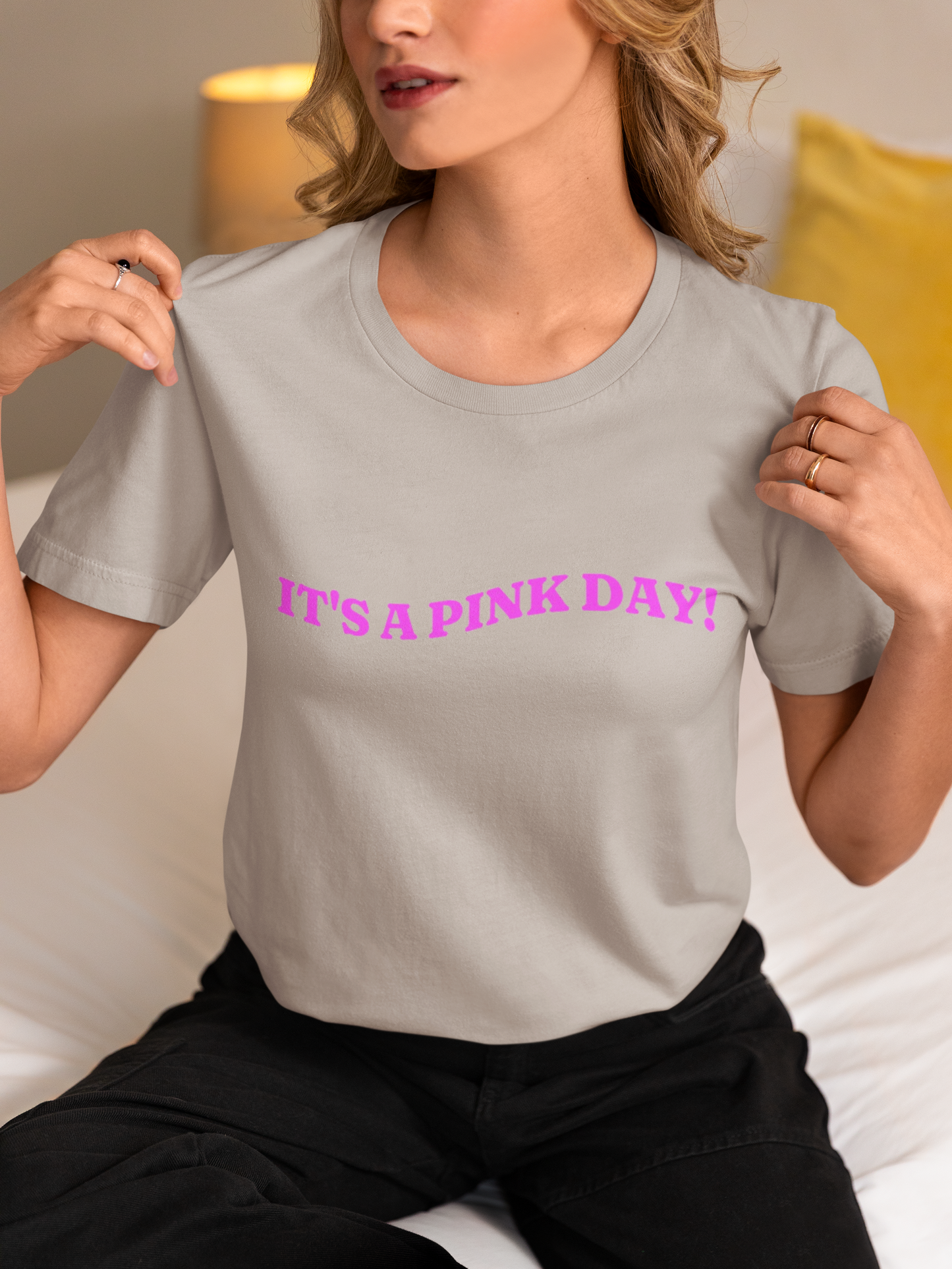 "It's A Pink Day" Gray T-Shirt