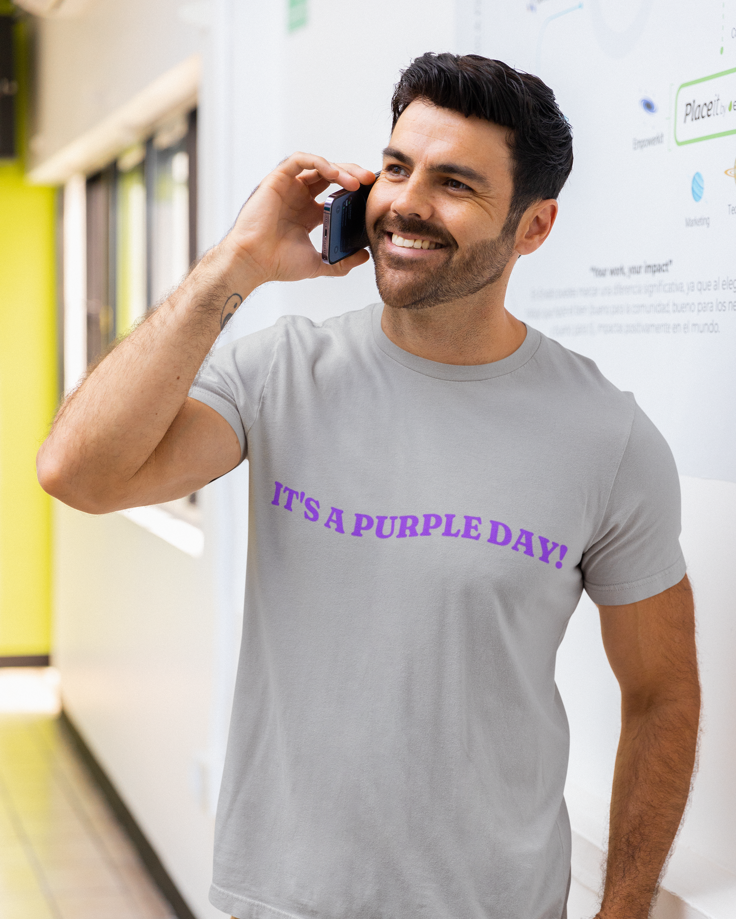 "It's A Purple Day" Gray T-Shirt