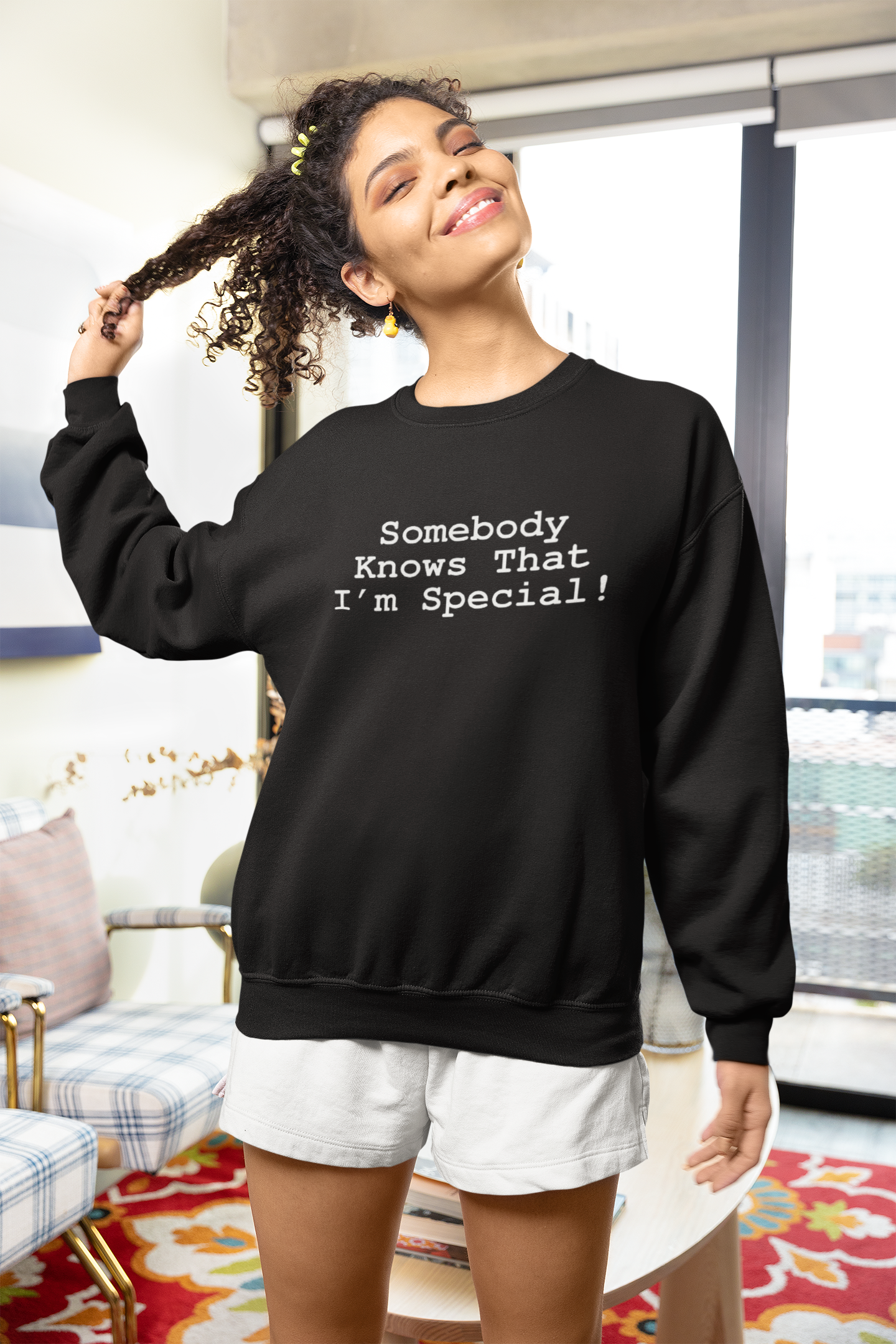 "Somebody Knows That I'm Special" Black Sweatshirt