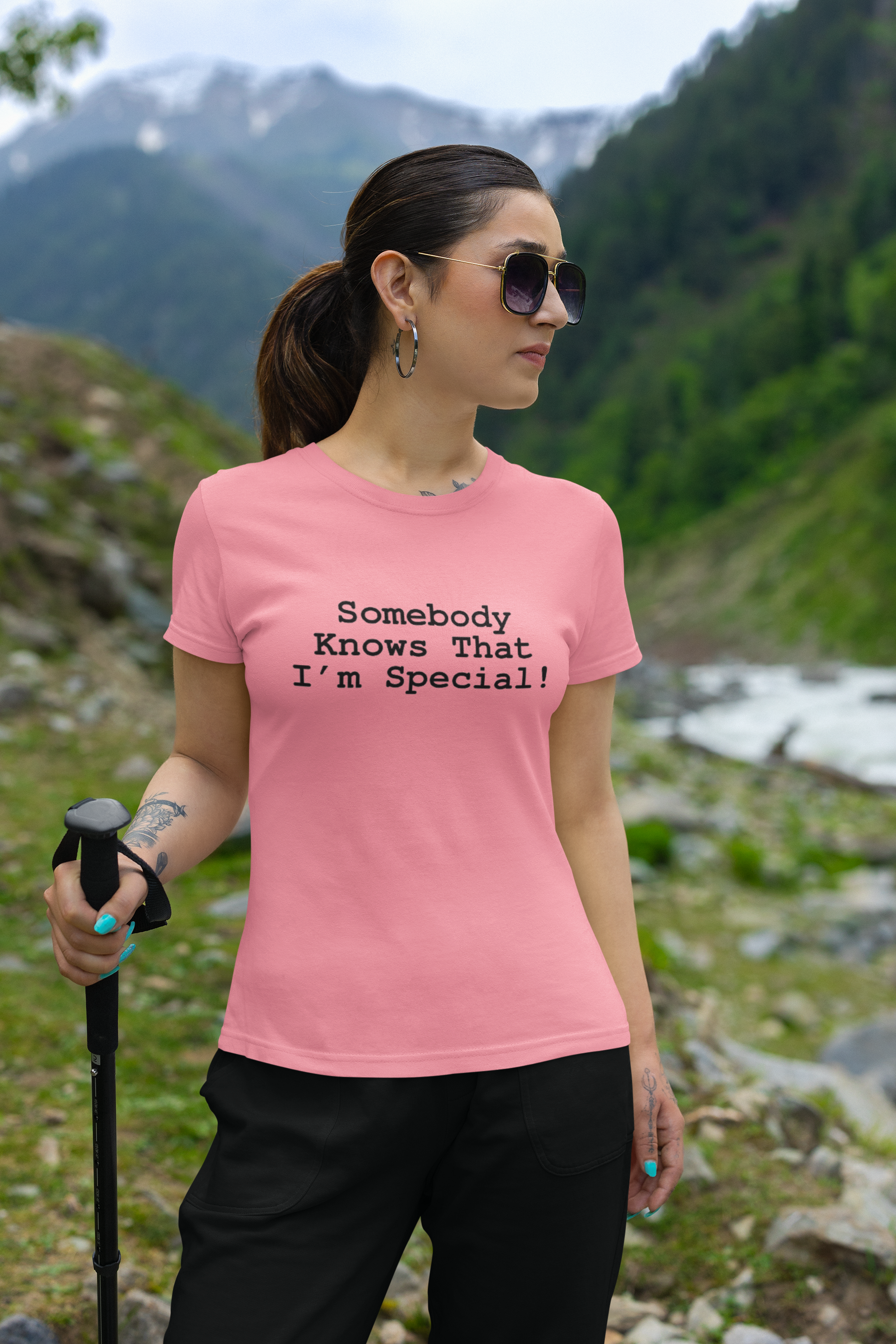 "Somebody Knows That I'm Special" Pink T-Shirt