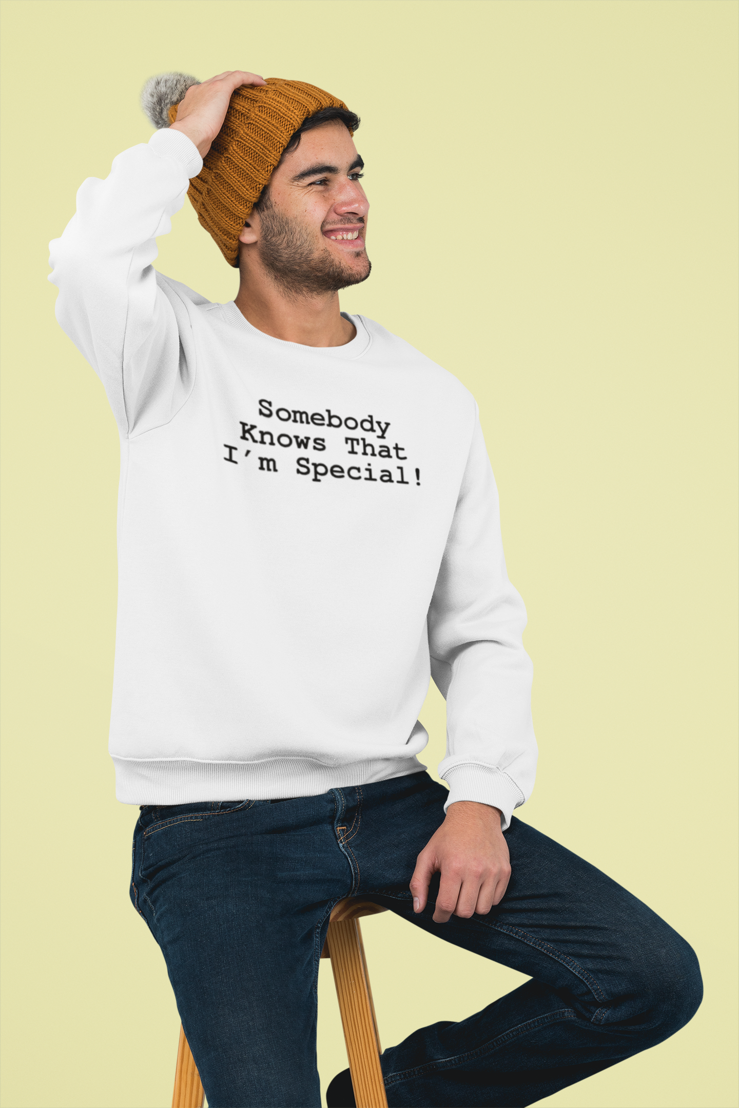 "Somebody Knows That I'm Special" White Sweatshirt