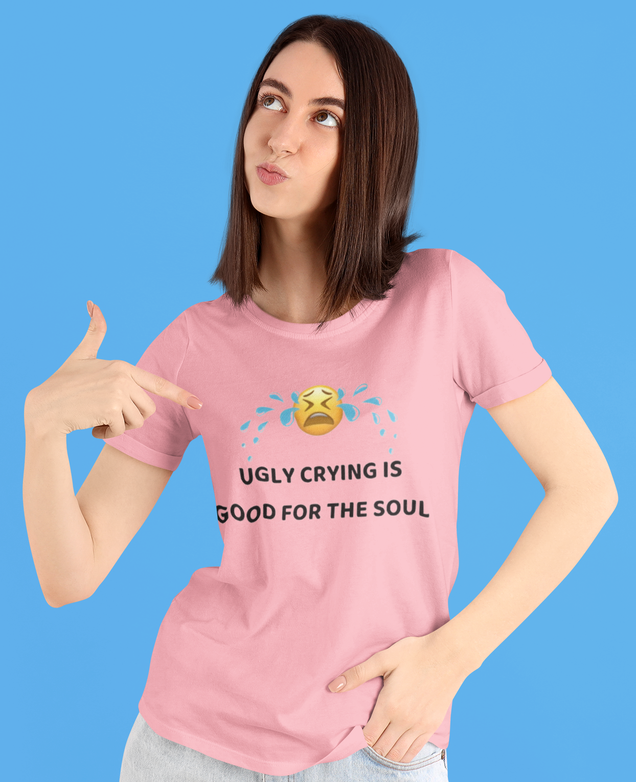 "Ugly Crying" Pink T-Shirt